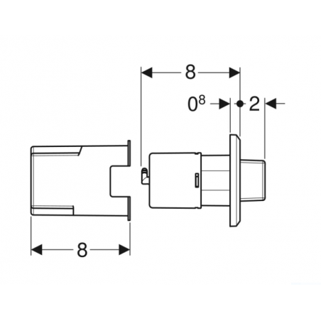 Geberit Design Squadrato, Cromo lucido con doppio tasto
