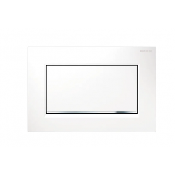 Geberit Sigma30, Placca tasto stop bianco/cromato/bianco