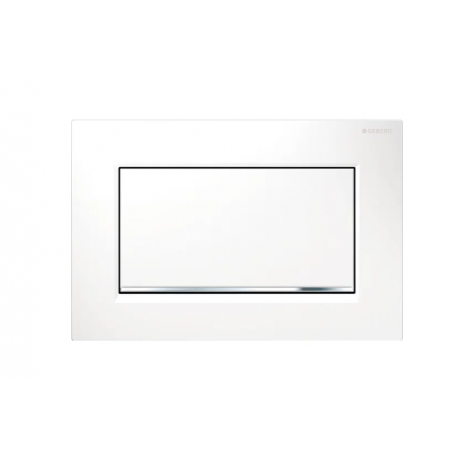 Geberit Sigma30, Placca tasto stop bianco/cromato/bianco