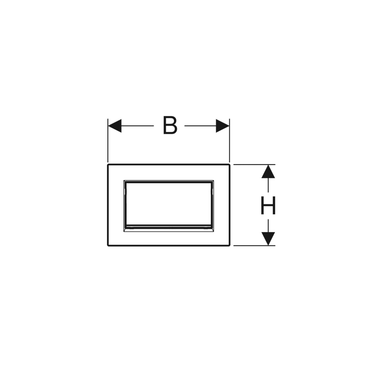 Geberit Sigma30, Plate with stop button matt black/chrome/matt black