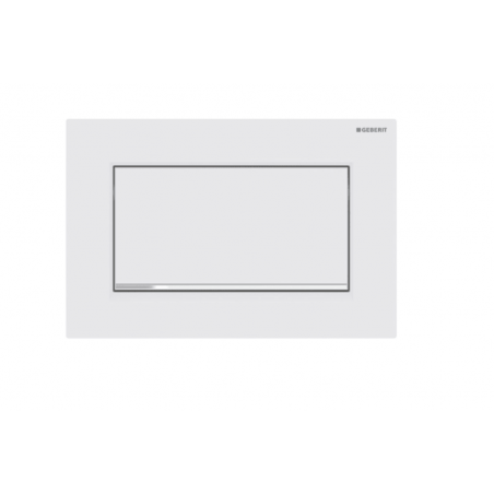 Geberit Sigma30, Plaque avec bouton stop blanc mat/chromé/blanc mat