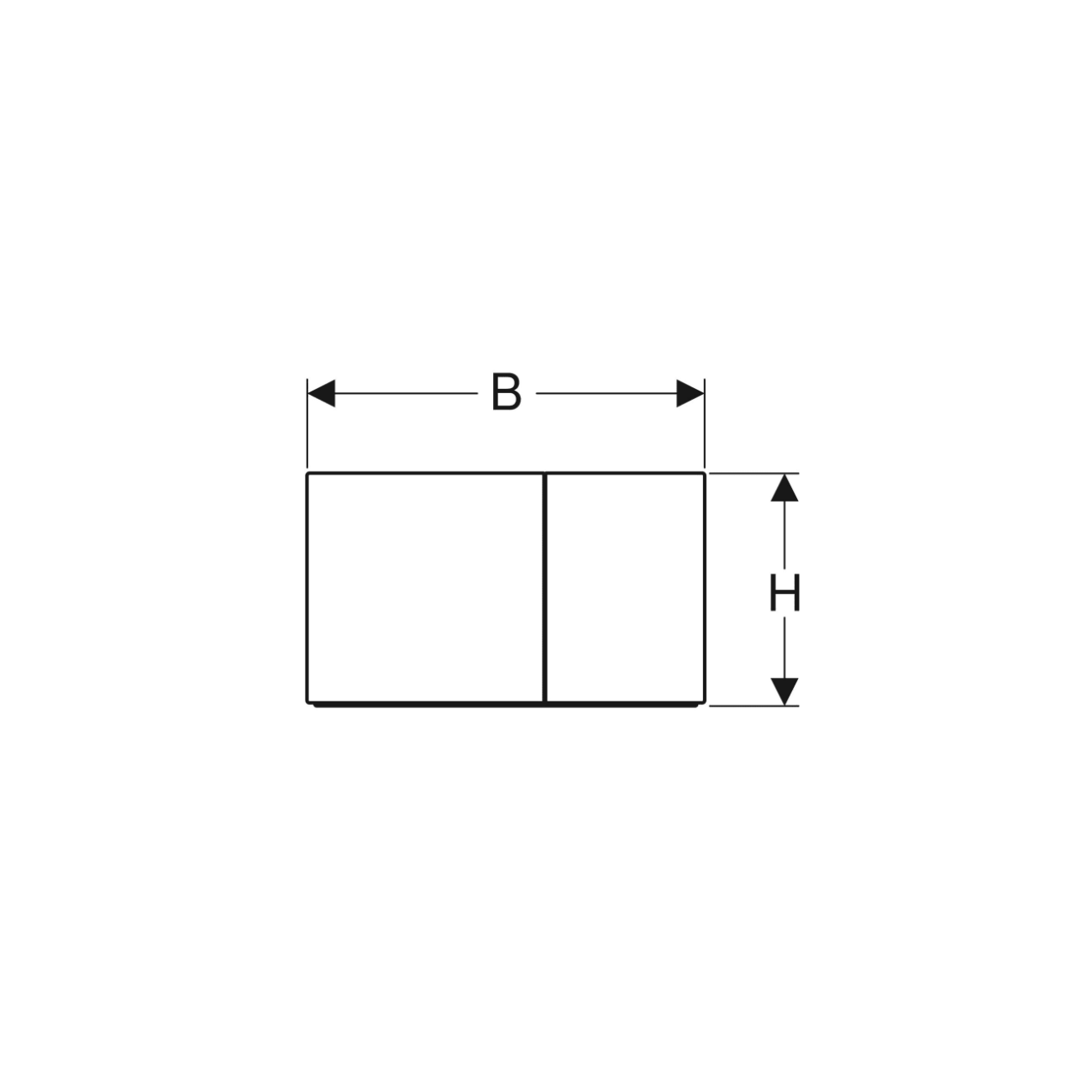 Geberit Sigma70, Placca con tasto doppio Cromo spazzolato