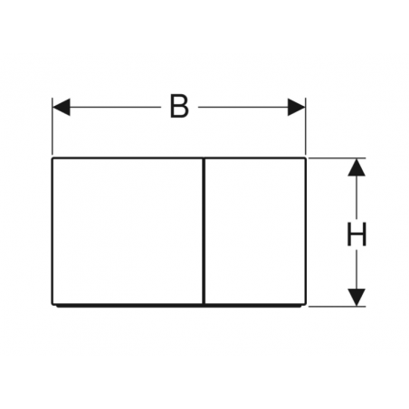 Geberit Sigma70, Plate with black chrome double button