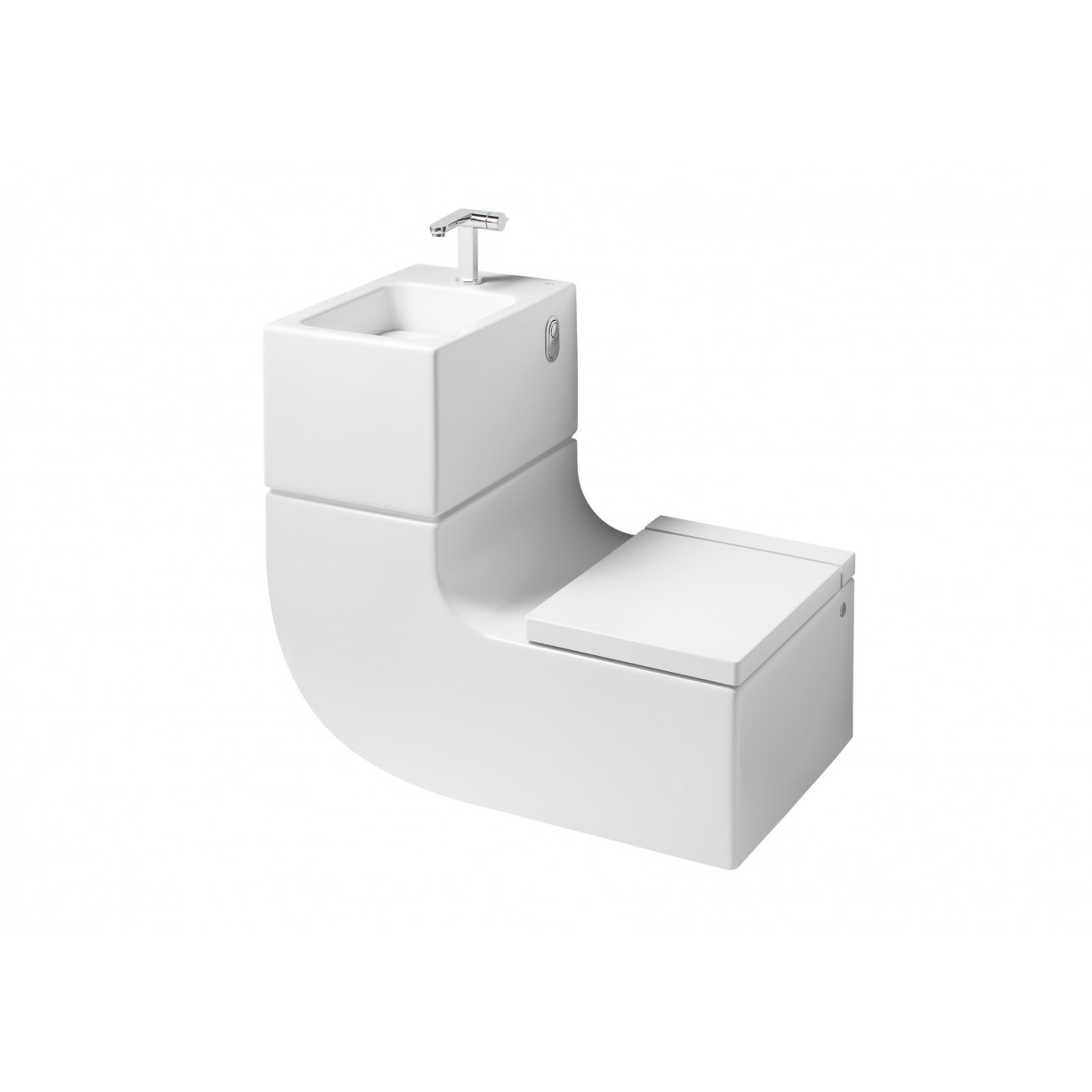 Roca W+ W, Vase et lavabo suspendu en porcelaine