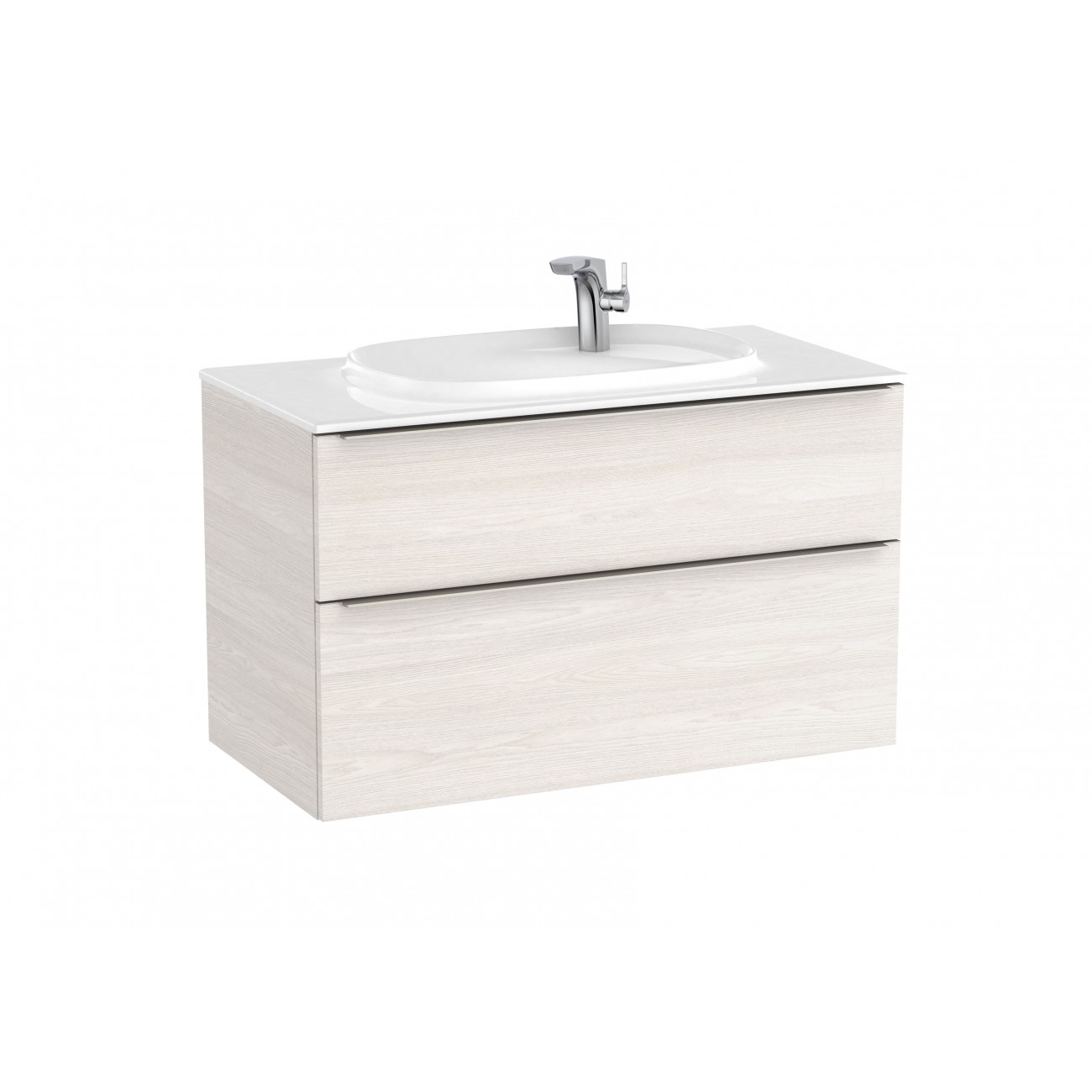 Roca Unik Beyond, Mobile 2 cassetti con maniglia Frassino nordico