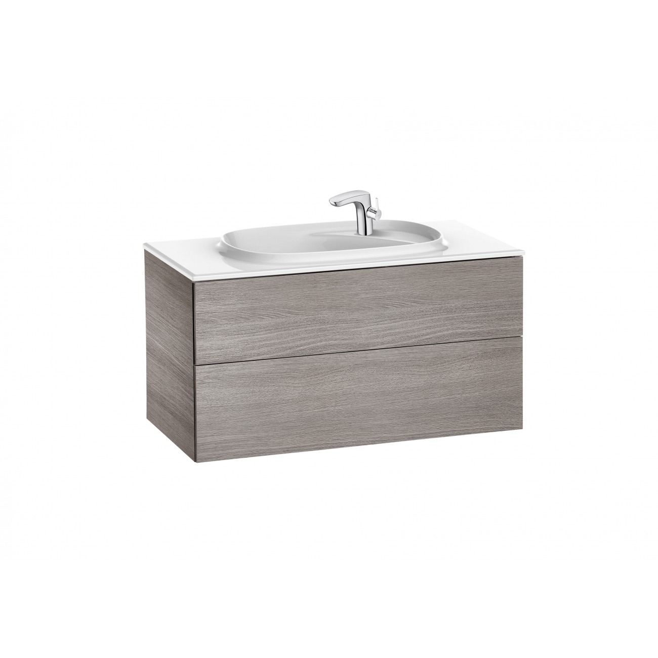 Roca Unik Beyond, Meuble avec 2 tiroirs et lavabo en porcelaine