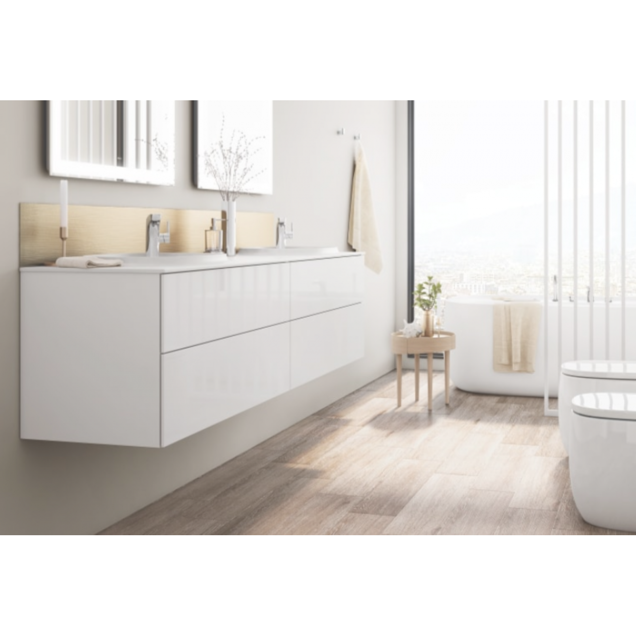 Roca Unik Beyond, Mobile 2 cassetti e lavabo doppio