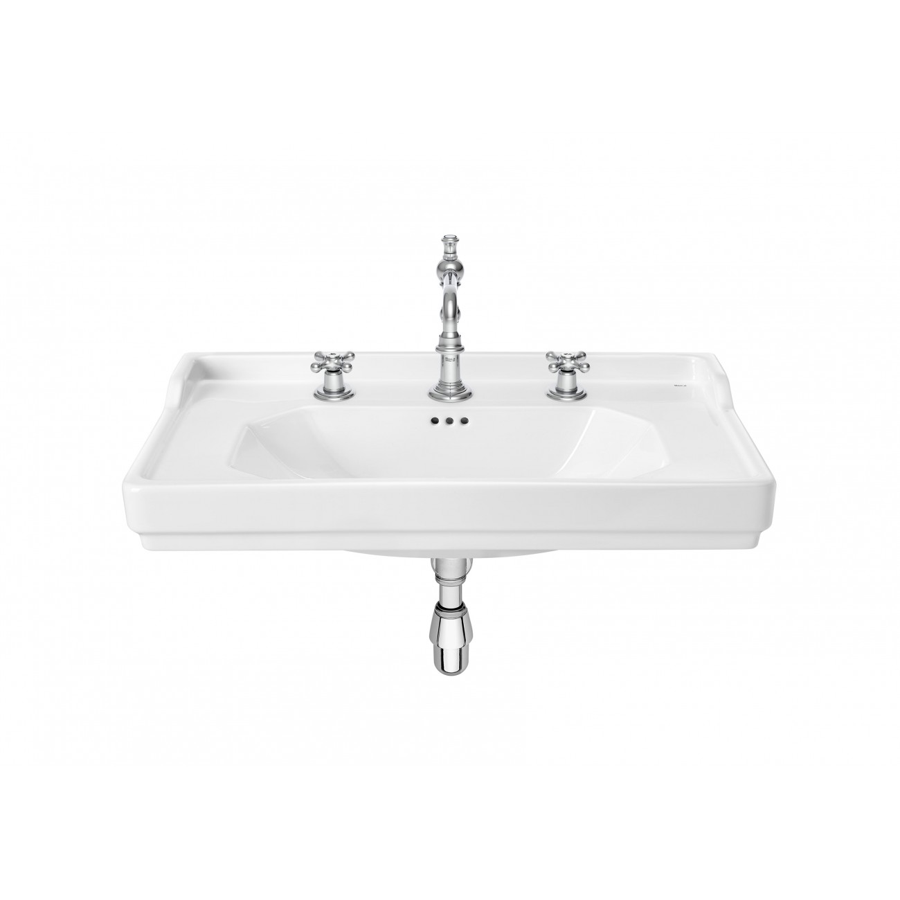 Roca Carmen Lavabo a muro per colonna with 3 fori per rubinetteria