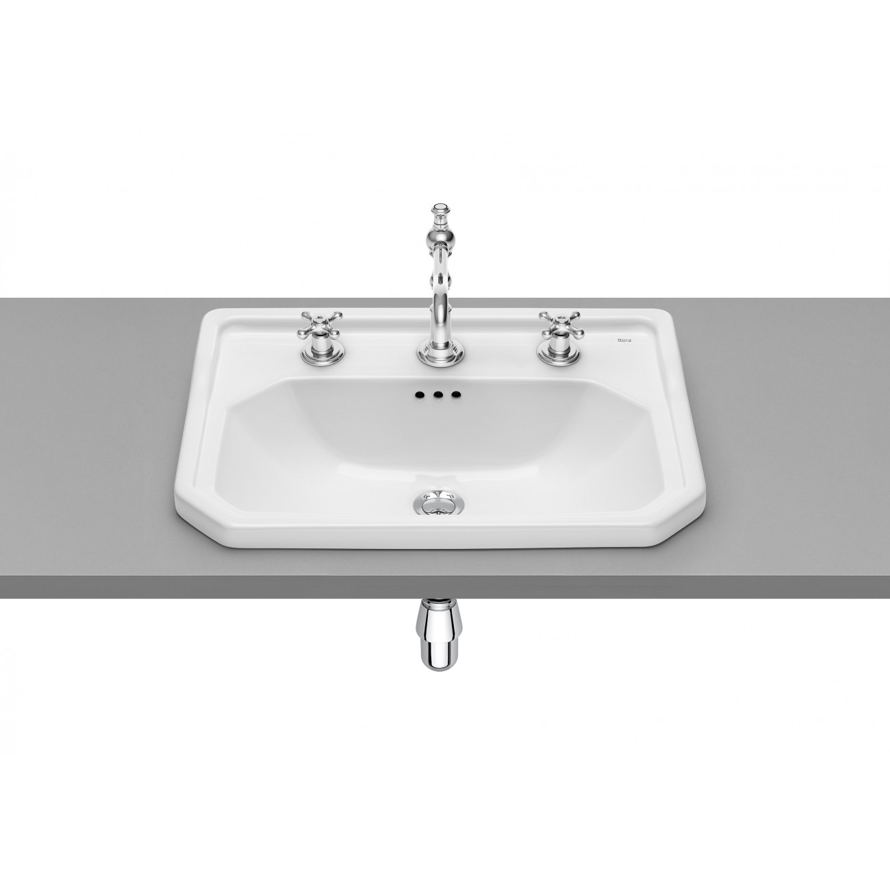 Roca Carmen Built-in washbasin above floor 3 tap hole