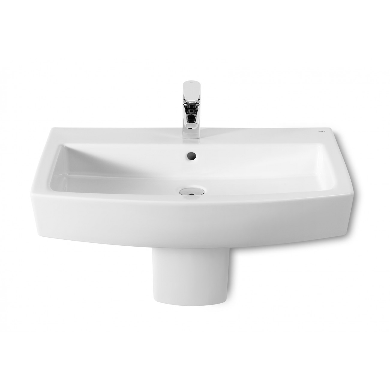 Roca Hall Lavabo a muro con semicolonna 750 x 495 x 135 mm