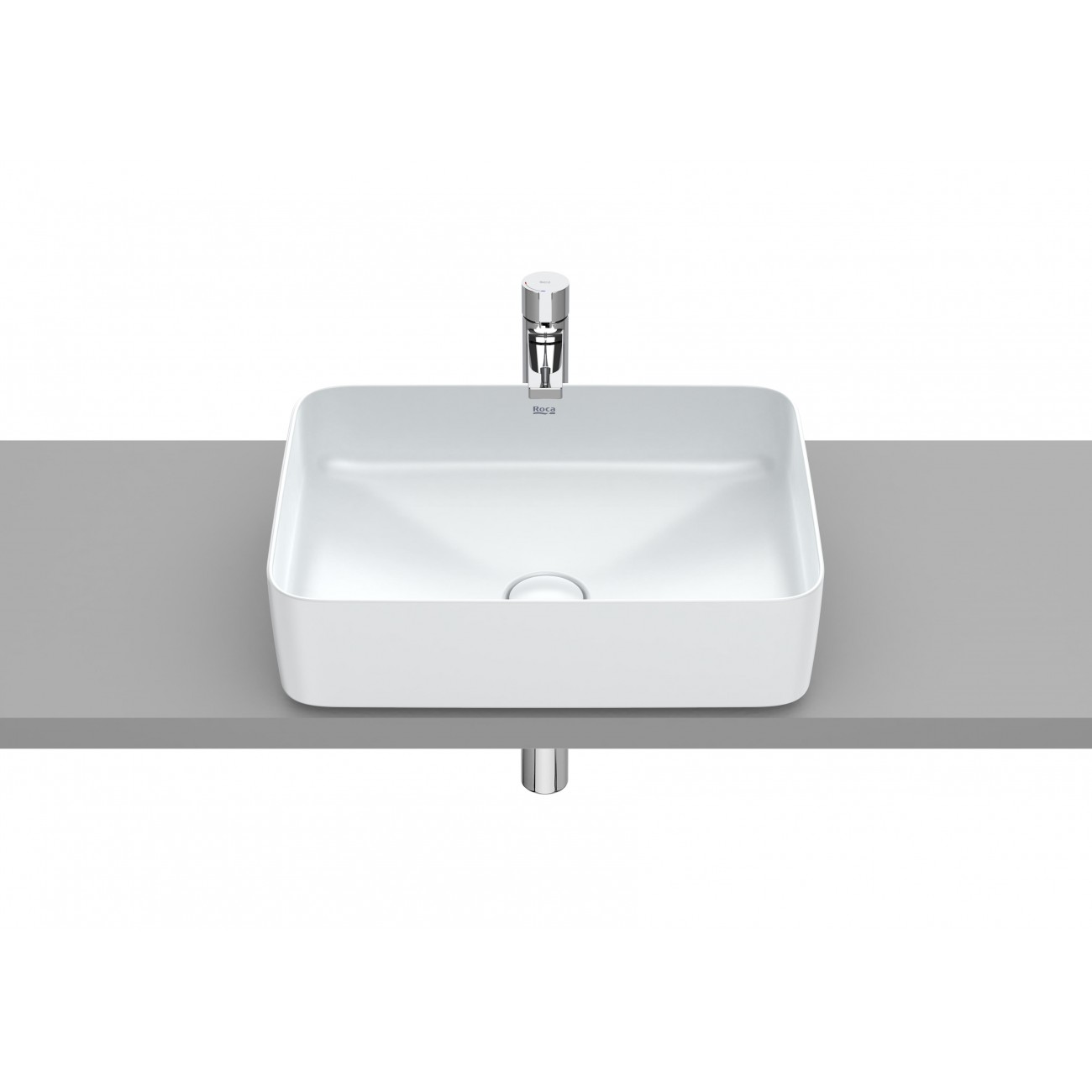 Roca Inspira Washbasin to support Fineceramic Square 500x370x140