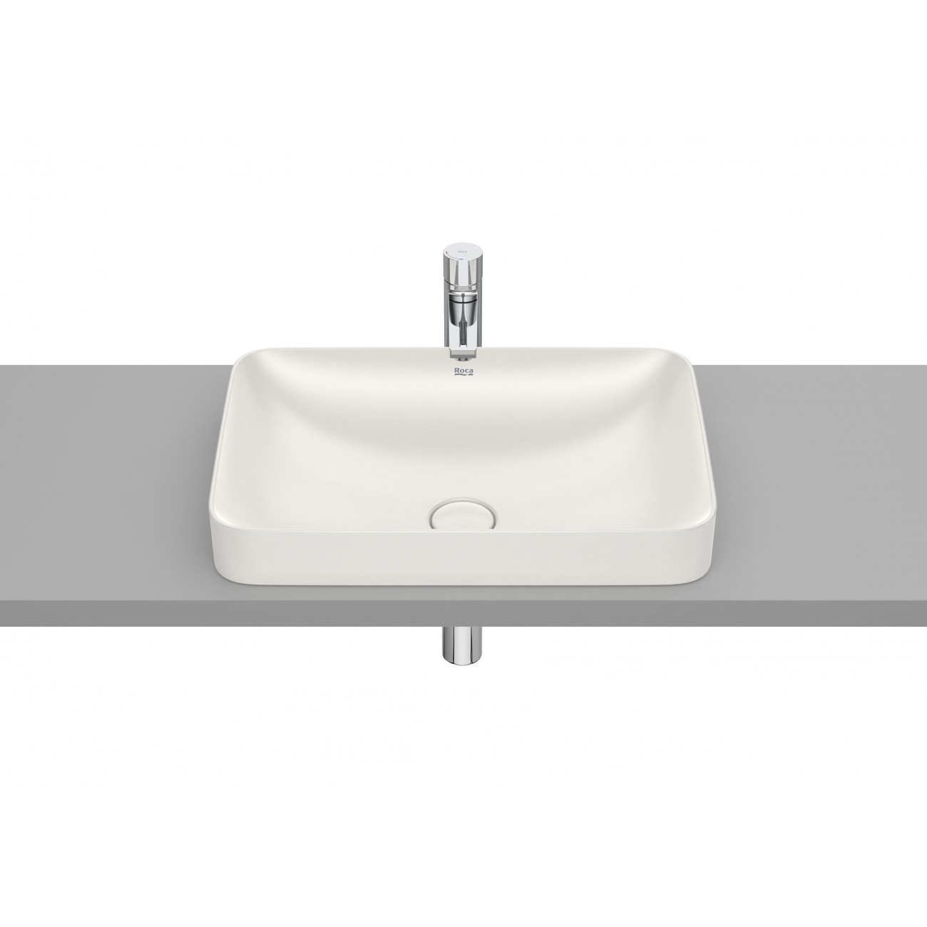 Roca Inspira Square Lavabo ad incasso sopra piano Fineceramic 550x370x75