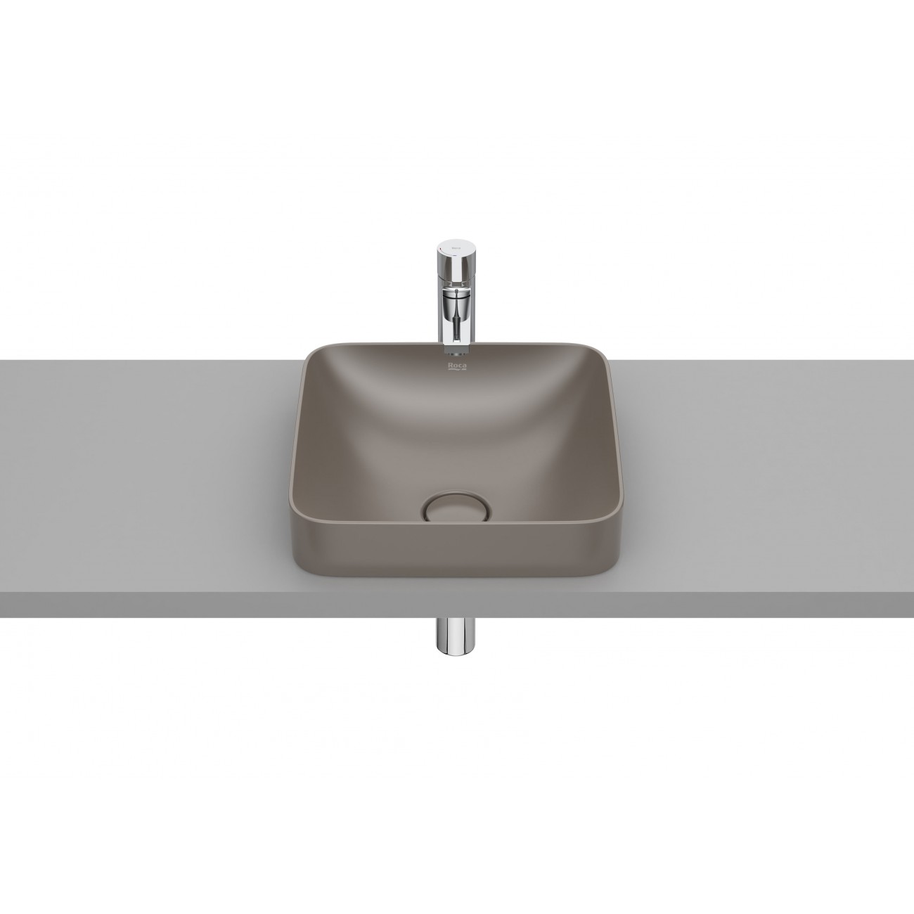 Roca Inspira Square Fineceramic built-in surface washbasin 370x370x75