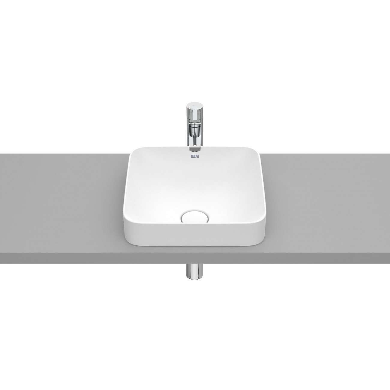 Roca Inspira Square Fineceramic built-in surface washbasin 370x370x75