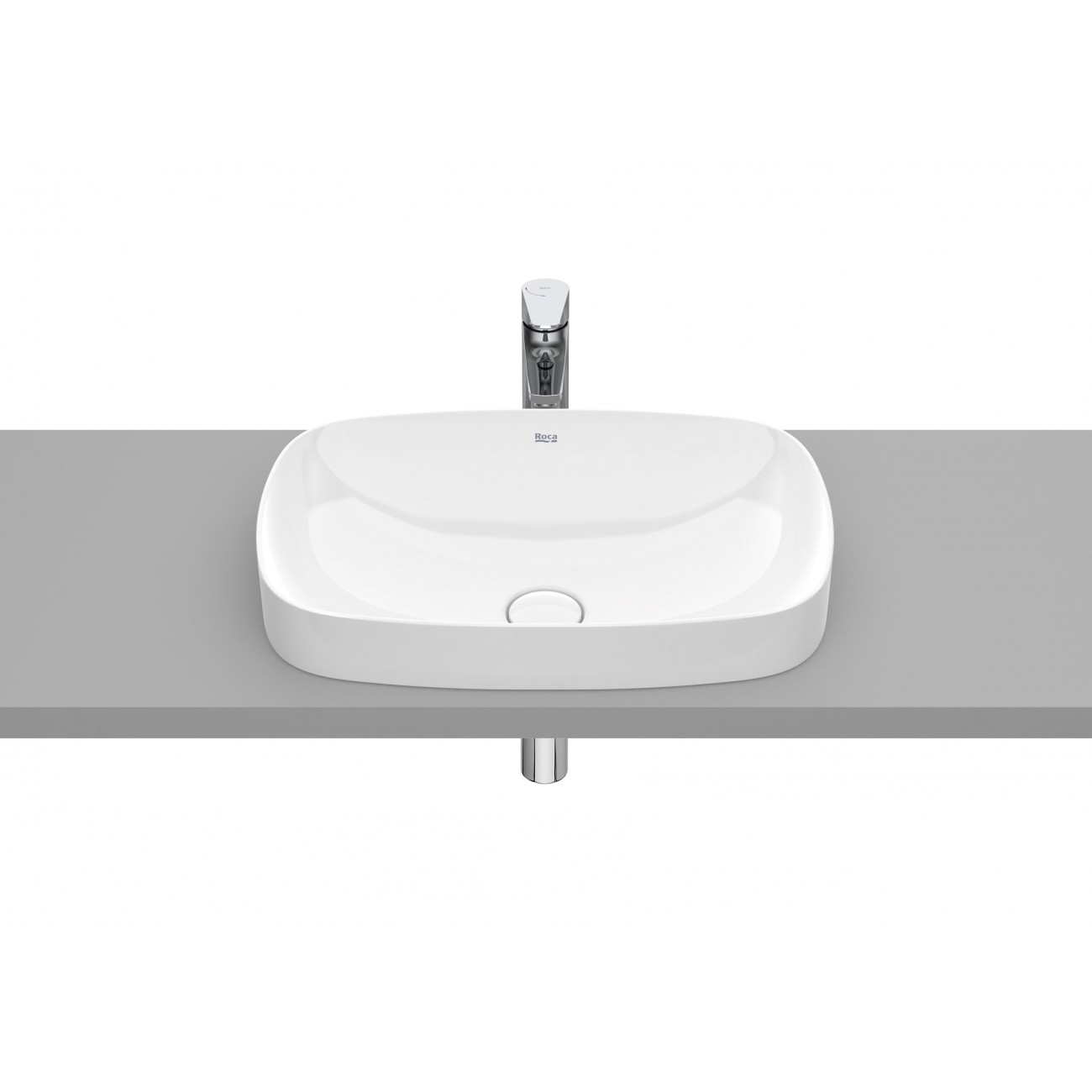 Roca Inspira Soft Lavabo ad incasso sopra piano Fineceramic 550x370x75