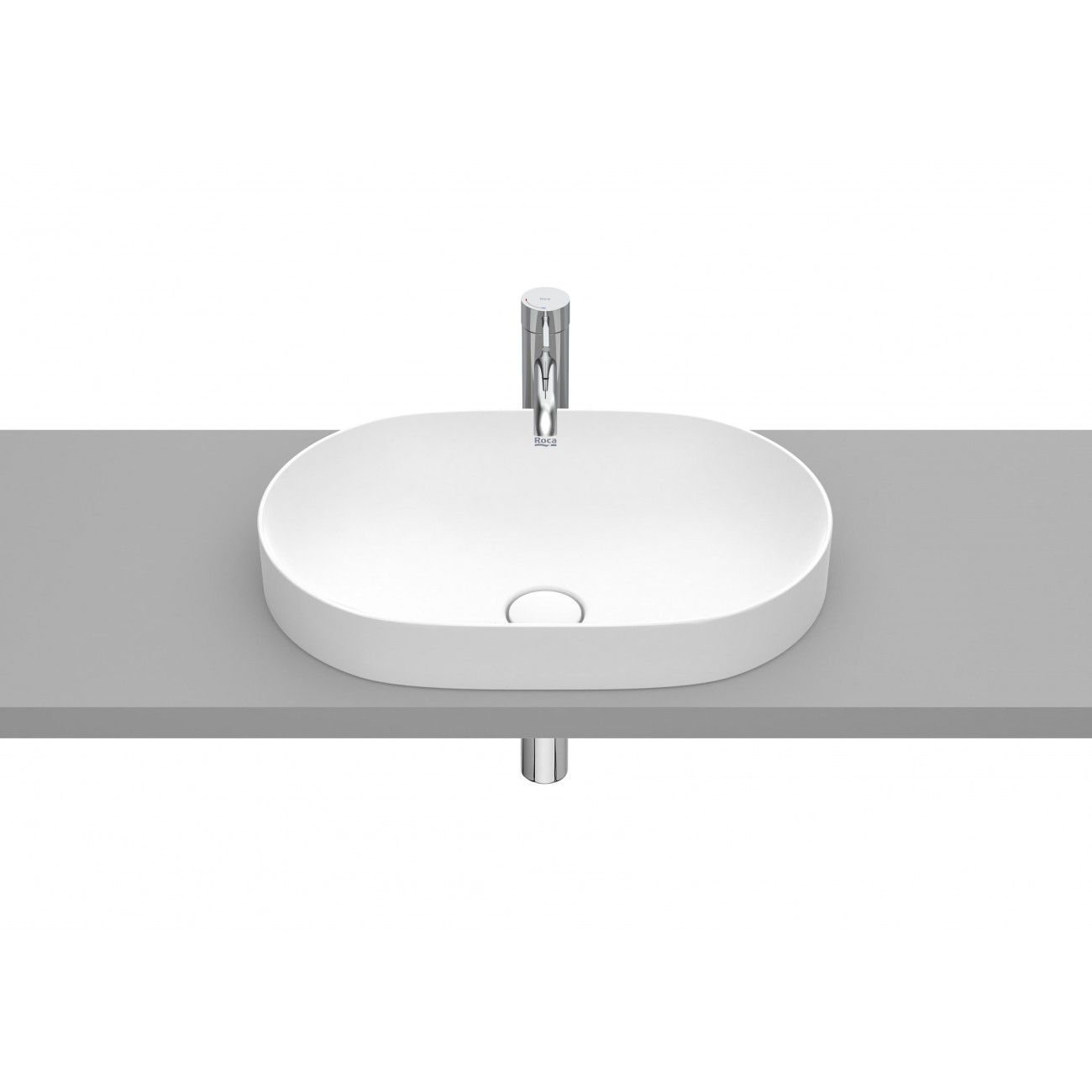 Roca Inspira Round Fineceramic built-in surface washbasin Ø 550X75