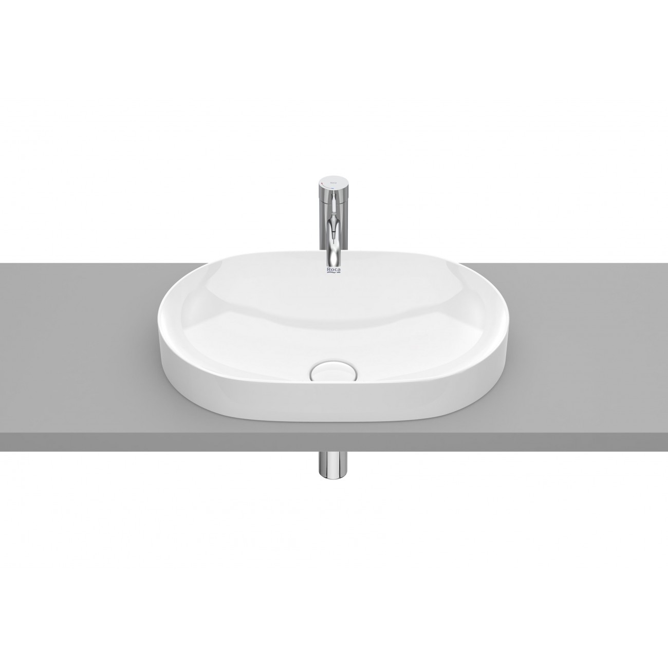 Roca Inspira Round Lavabo ad incasso sopra piano Fineceramic Ø 550X75