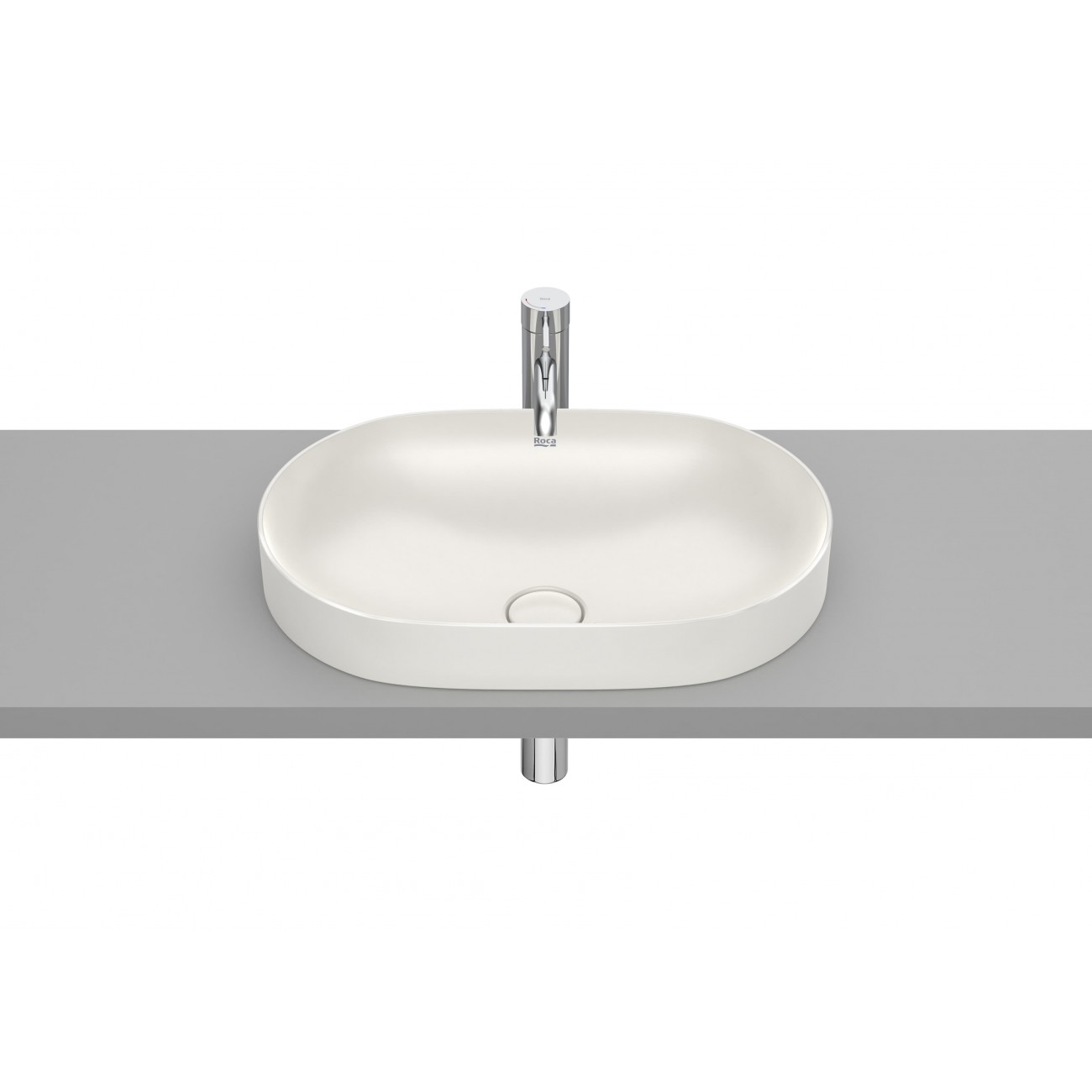 Roca Inspira Round Lavabo ad incasso sopra piano Fineceramic Ø 550X75