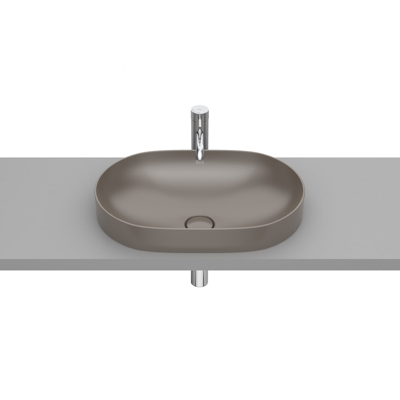 Roca Inspira Round Lavabo ad incasso sopra piano Fineceramic Ø 550X75