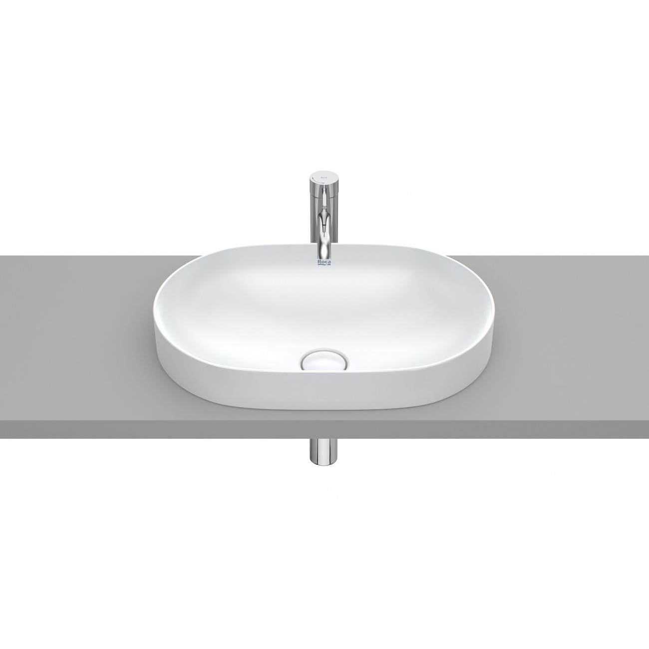 Roca Inspira Round Fineceramic built-in surface washbasin Ø 550X75