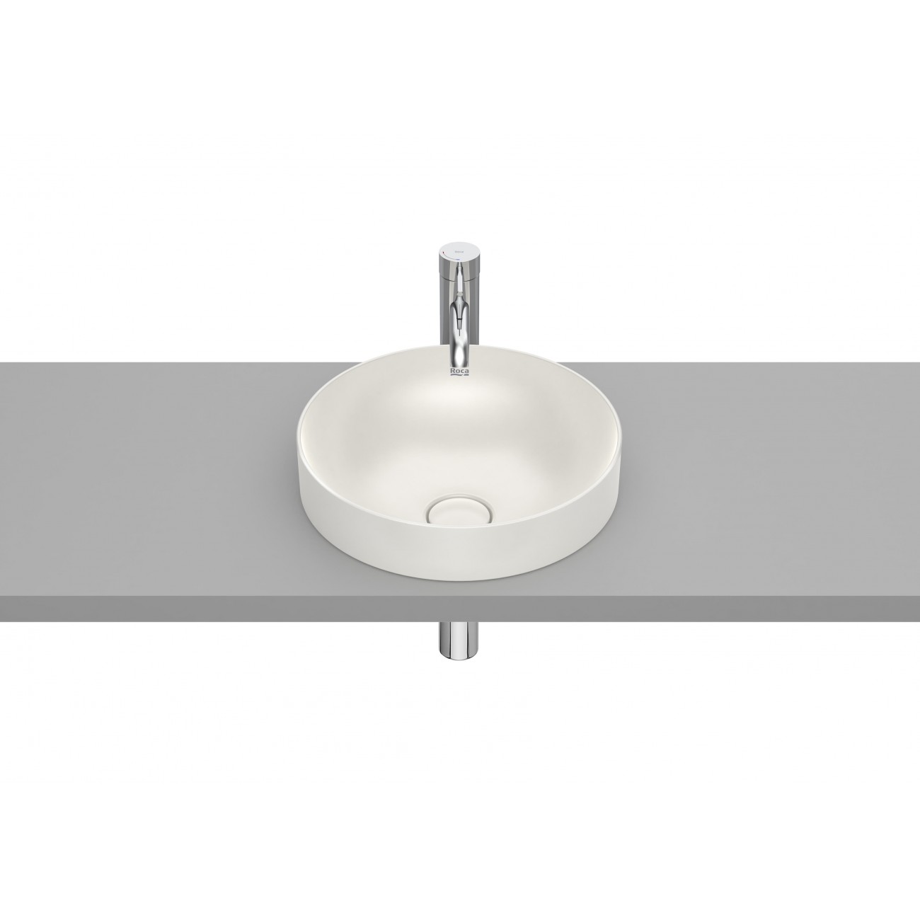 Roca Inspira Round Lavabo ad incasso sopra piano Fineceramic Ø 370X75
