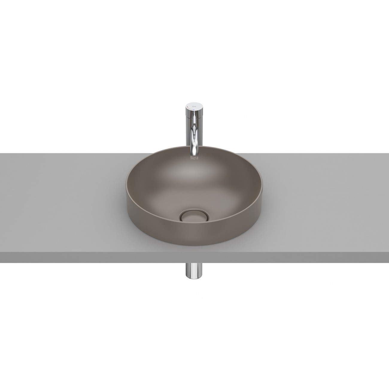 Roca Inspira Round Lavabo ad incasso sopra piano Fineceramic Ø 370X75