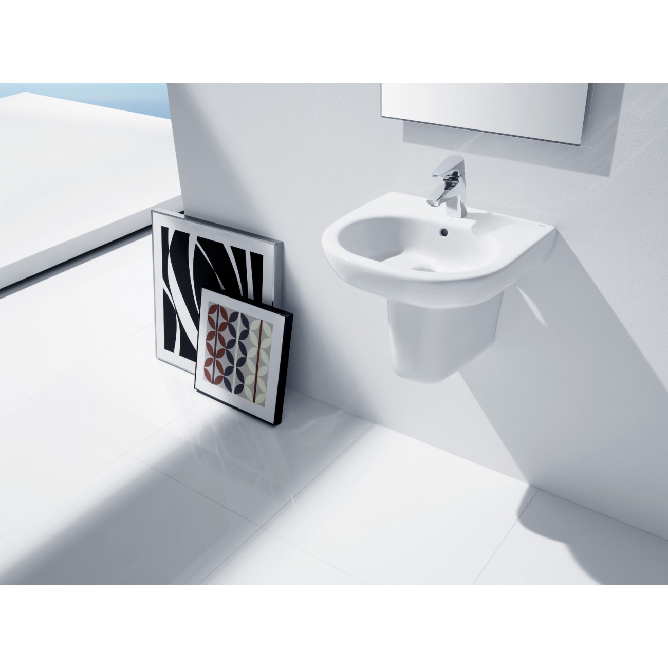 Roca Meridian Wall-mounted hand wash with semi-column 450 x 420