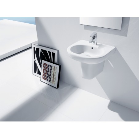 Roca Meridian Wall-mounted hand wash with semi-column 450 x 420