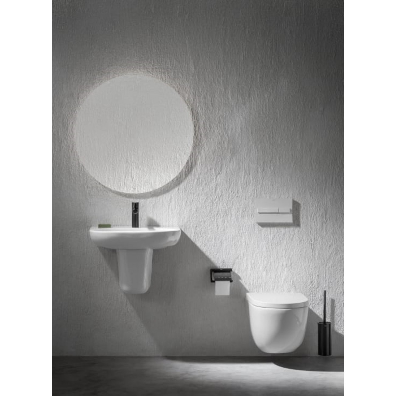 Roca Meridian Wall-mounted hand wash with semi-column 450 x 420