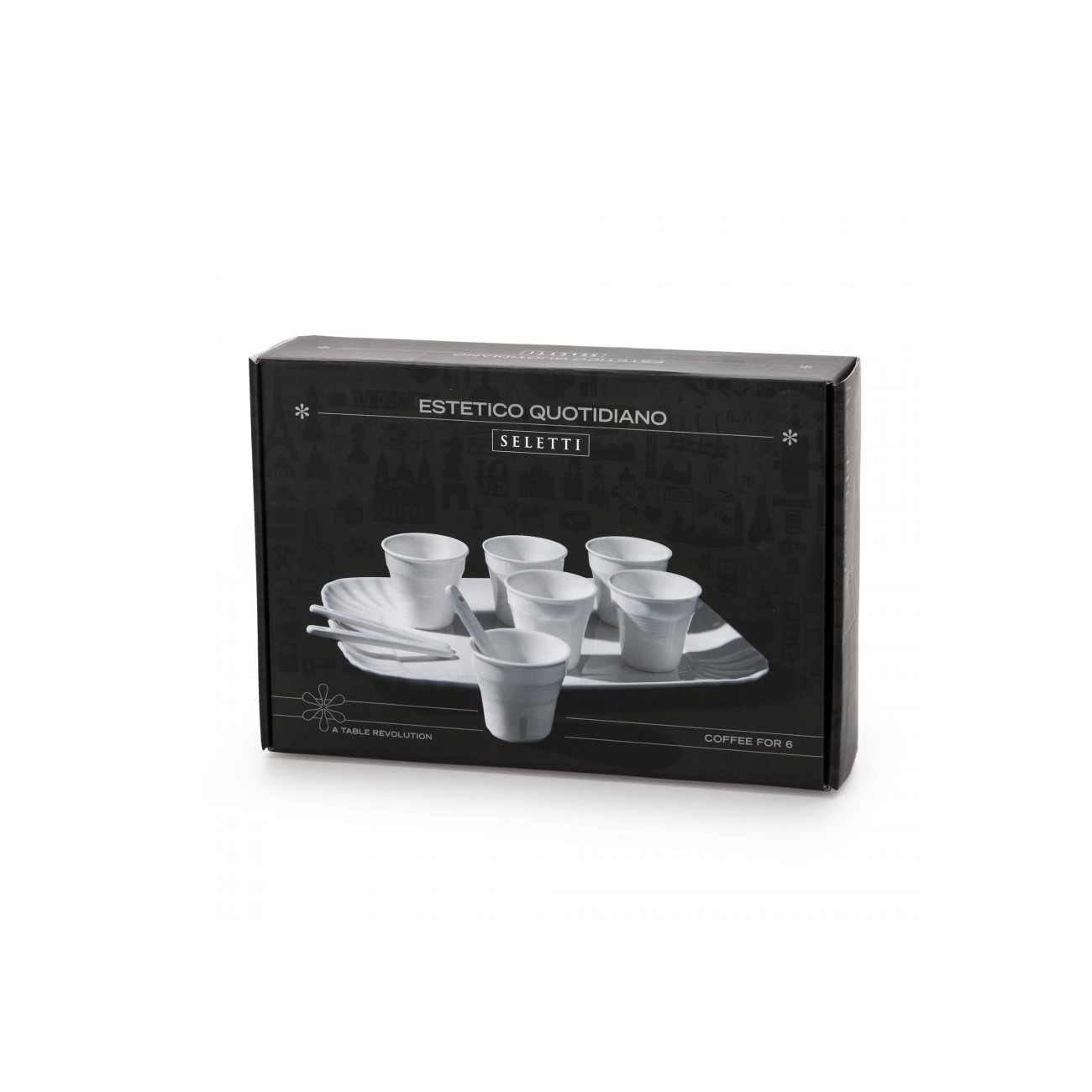 SELETTI ESTETICA QUOTIDIANO Tasses à café - set de 6 + 1 Plateau