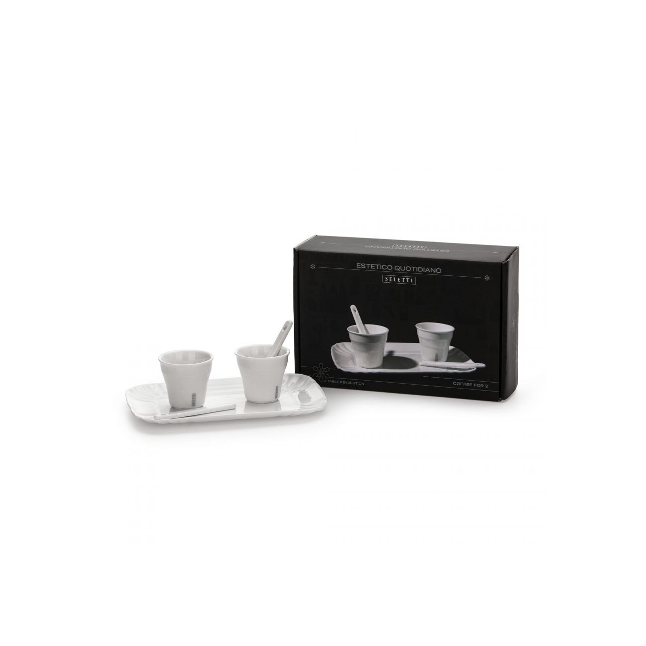 SELETTI ESTETICA QUOTIDIANO Coffee cups - set of 2 + 1 Tray