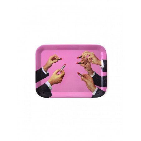 SELETTI MELAMINE TRAYS Lipstick Pink Plateau
