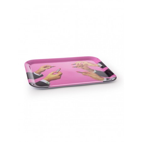 SELETTI MELAMINE TRAYS Lipstick Pink Plateau