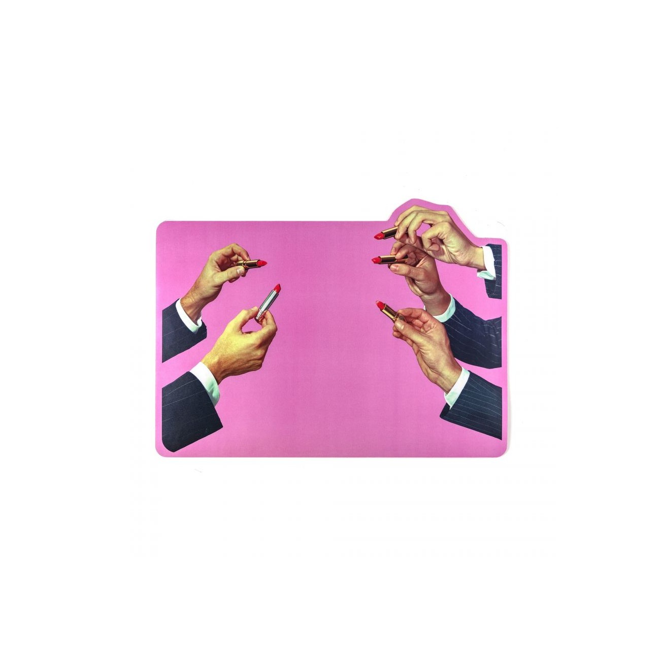 SELETTI Set de table - Rouge à lèvres rose