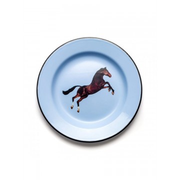 SELETTI Plat émaillé - Cheval