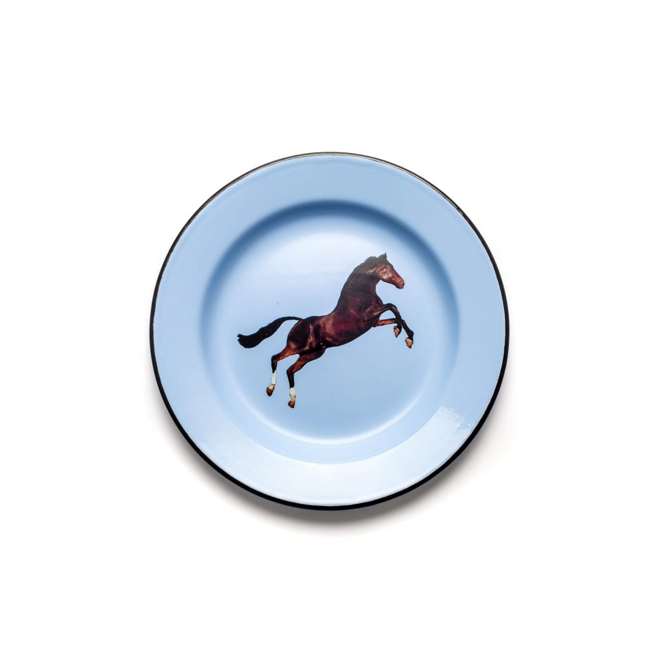 SELETTI Plat émaillé - Cheval