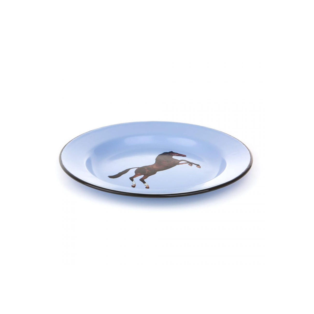 SELETTI Plat émaillé - Cheval