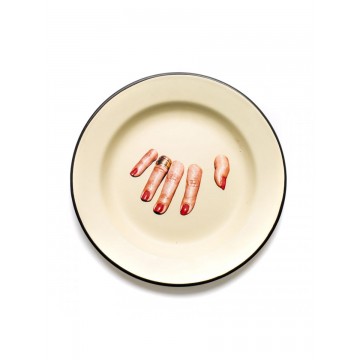 SELETTI Plat émaillé - Doigts
