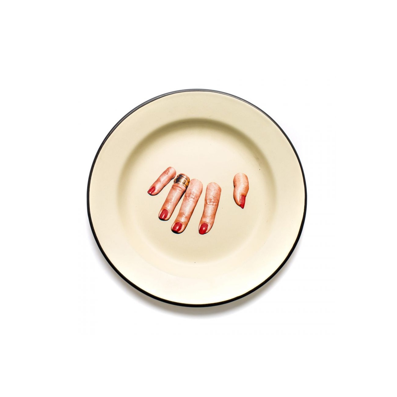 SELETTI Piatto smaltato - Dita