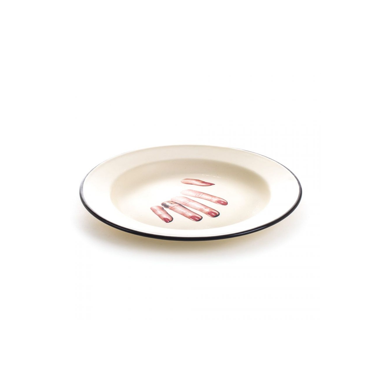 SELETTI Plat émaillé - Doigts