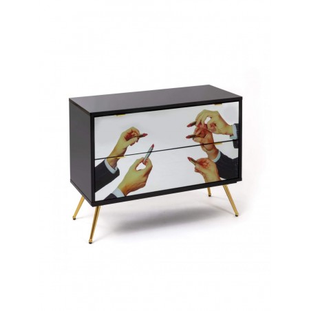 SELETTI Commode 2 Tiroirs rouges à lèvres