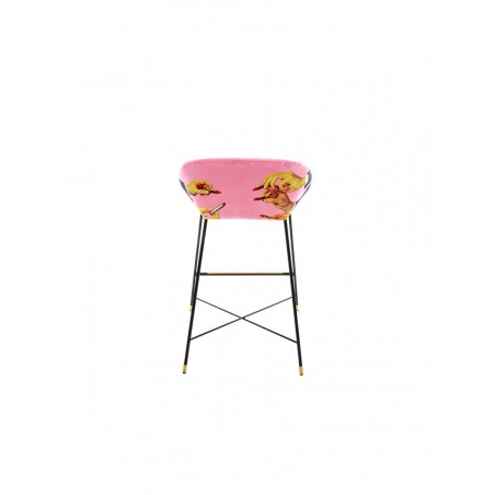 SELETTI Tabouret haut - Rouge à lèvres rose