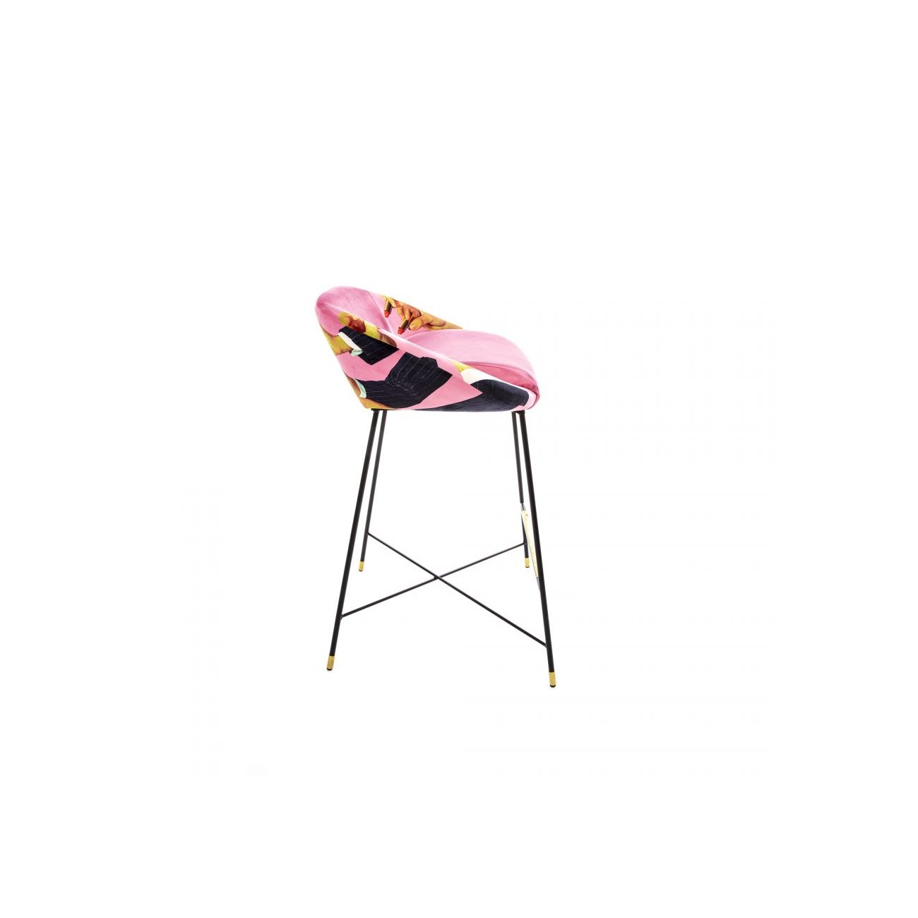 SELETTI Tabouret haut - Rouge à lèvres rose