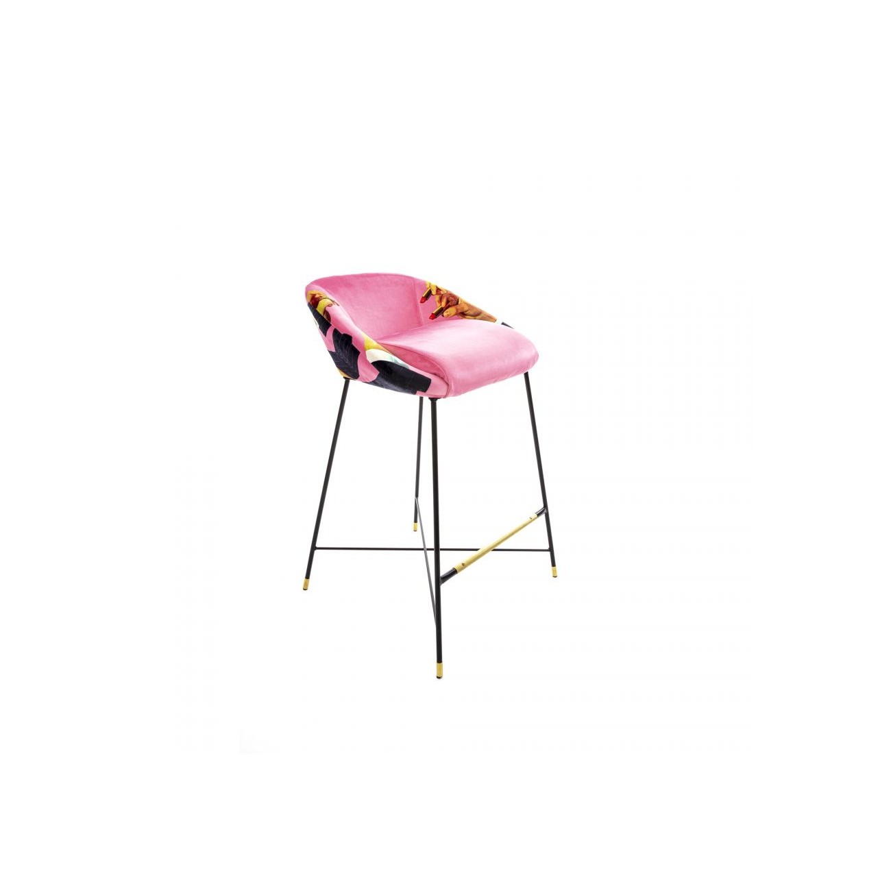 SELETTI Tabouret haut - Rouge à lèvres rose