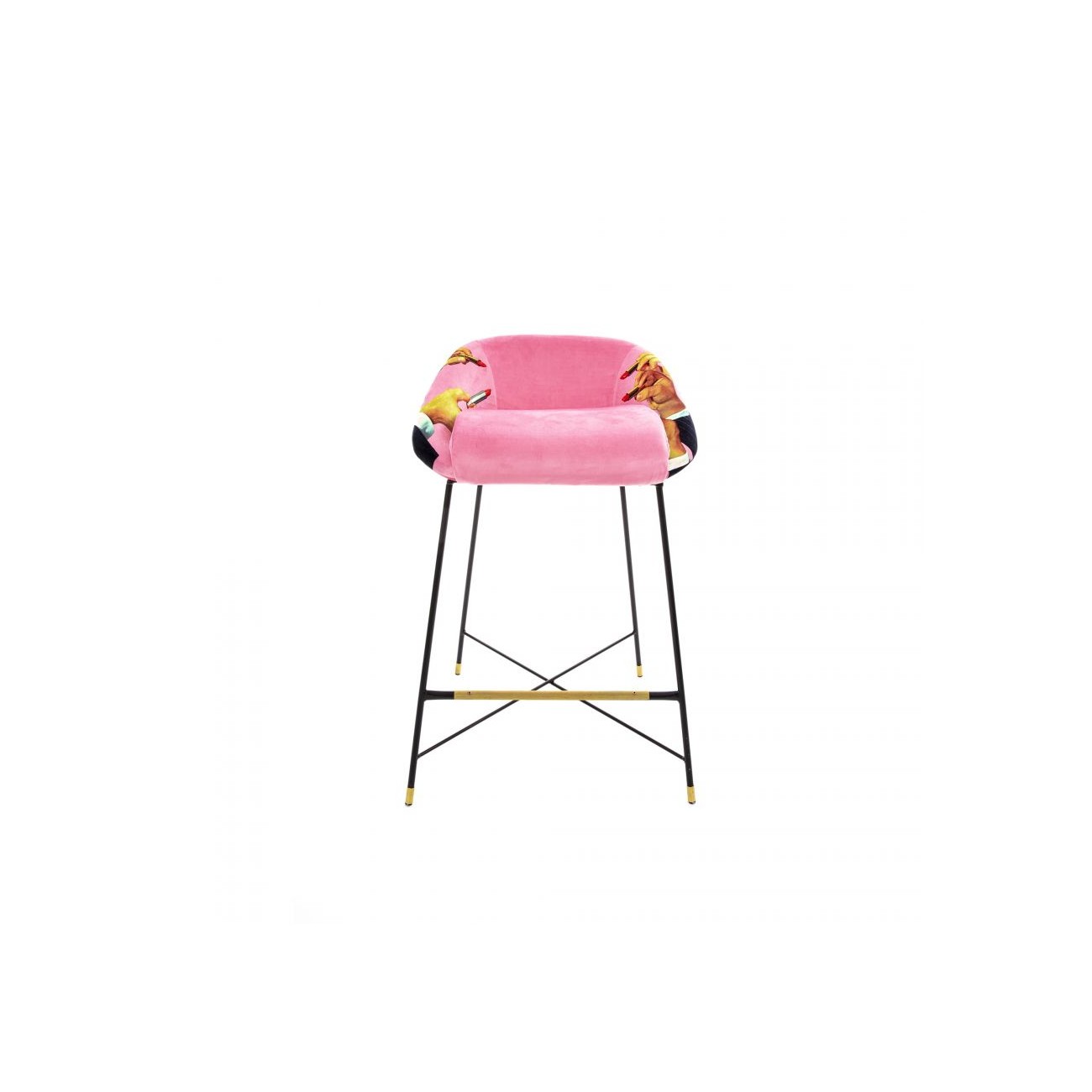 SELETTI Tabouret haut - Rouge à lèvres rose