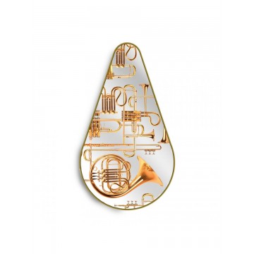 SELETTI  Mirror Frame Gold Pear - Trumpets