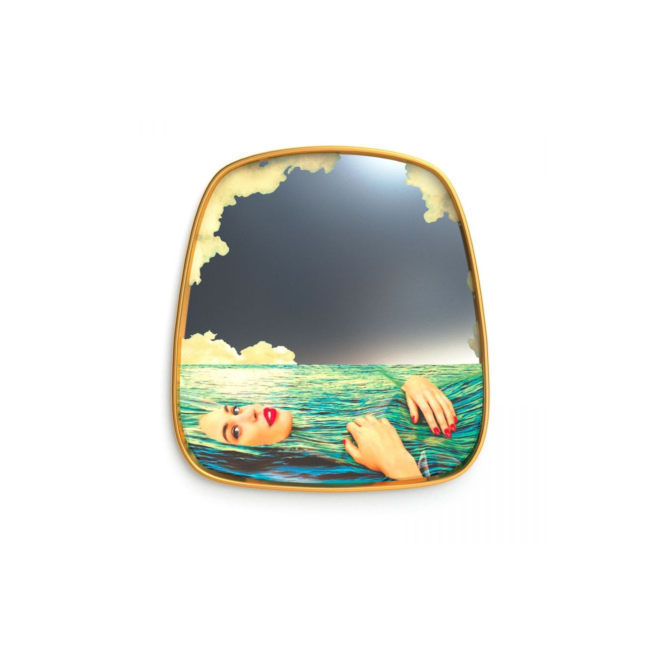 SELETTI Mirror with a Golden Frame - The Girl of the Sea