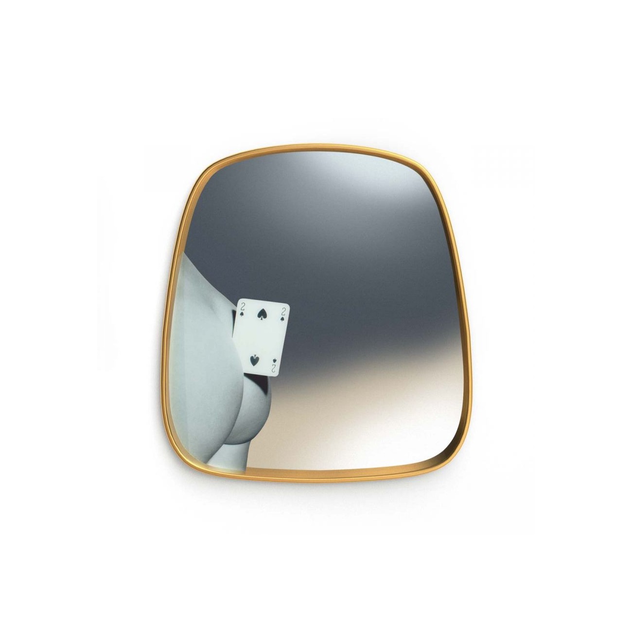SELETTI Mirror with a Golden Frame - Two of spades