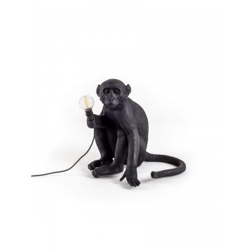 SELETTI Lampe version assise - Singe Noir