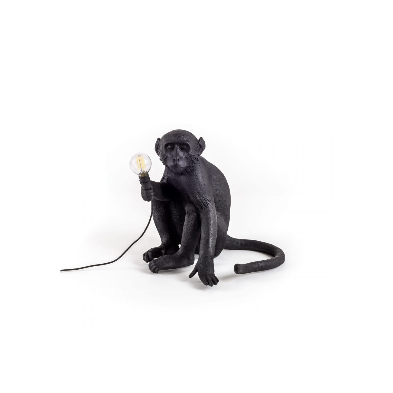 SELETTI Lampe version assise - Singe Noir